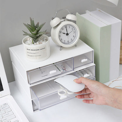 Office desktop transparent drawer type storage box student desk supplies ins artifact small box