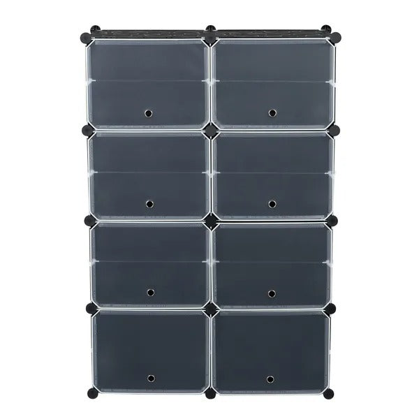 7-Tier Portable 28 Pair Shoe Rack Organizer 14 Grids Tower Shelf Storage Cabinet Stand Expandable For Heels, Boots, Slippers, Black RT