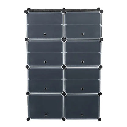 7-Tier Portable 28 Pair Shoe Rack Organizer 14 Grids Tower Shelf Storage Cabinet Stand Expandable For Heels, Boots, Slippers, Black RT